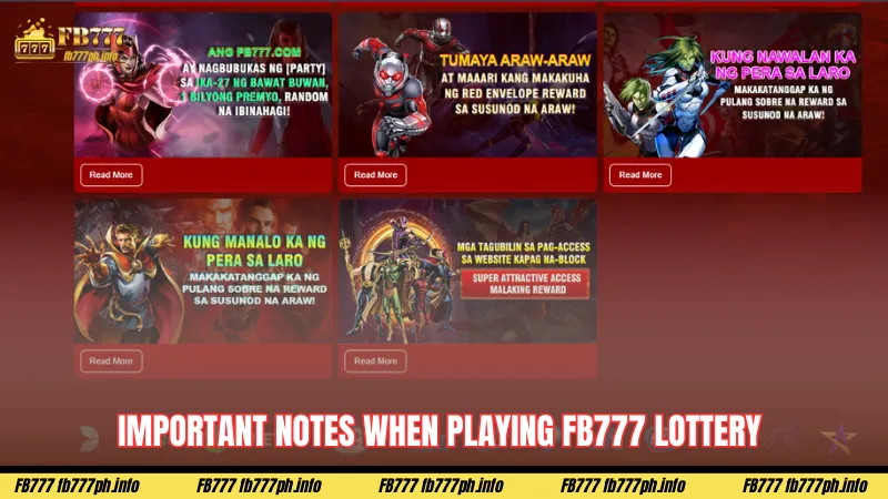 Important notes when playing FB777 lottery