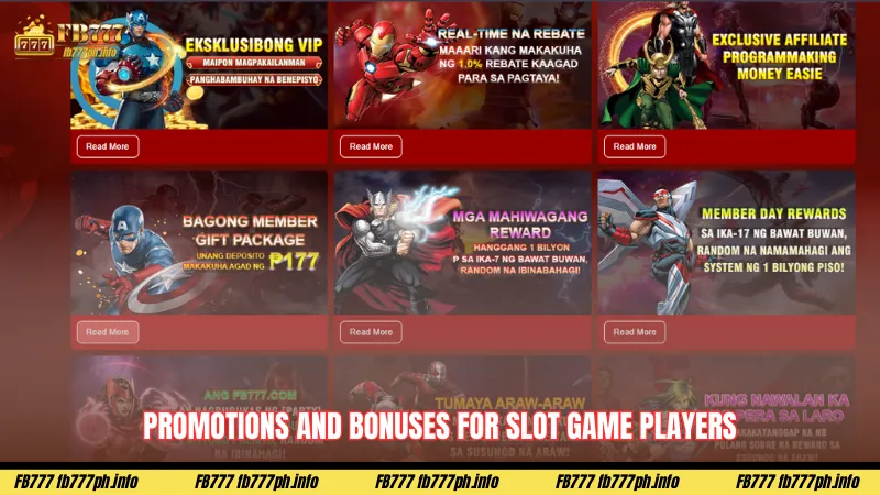 Promotions and bonuses for slot game players
