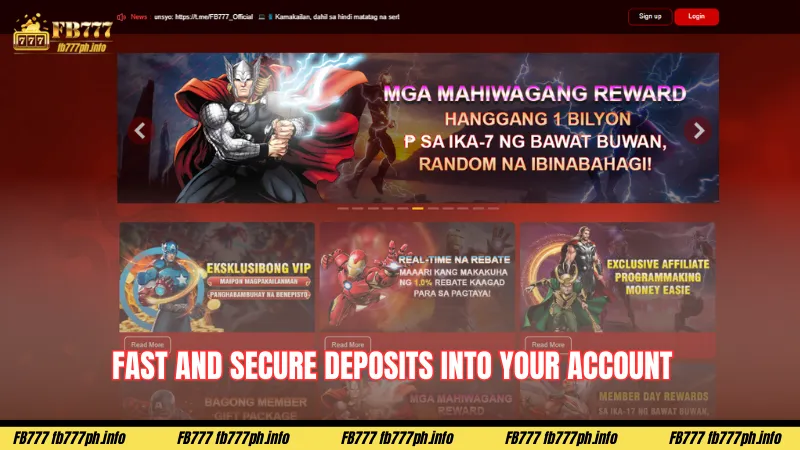 Fast and secure deposits into your account