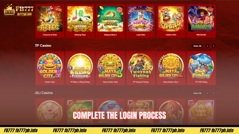 Complete the login process
