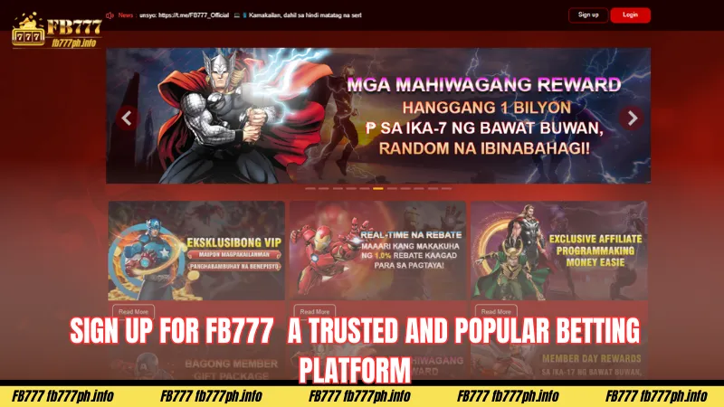 Sign up for FB777 - A Trusted and Popular Betting Platform