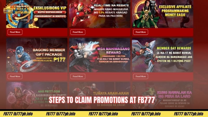 Steps to claim promotions at FB777